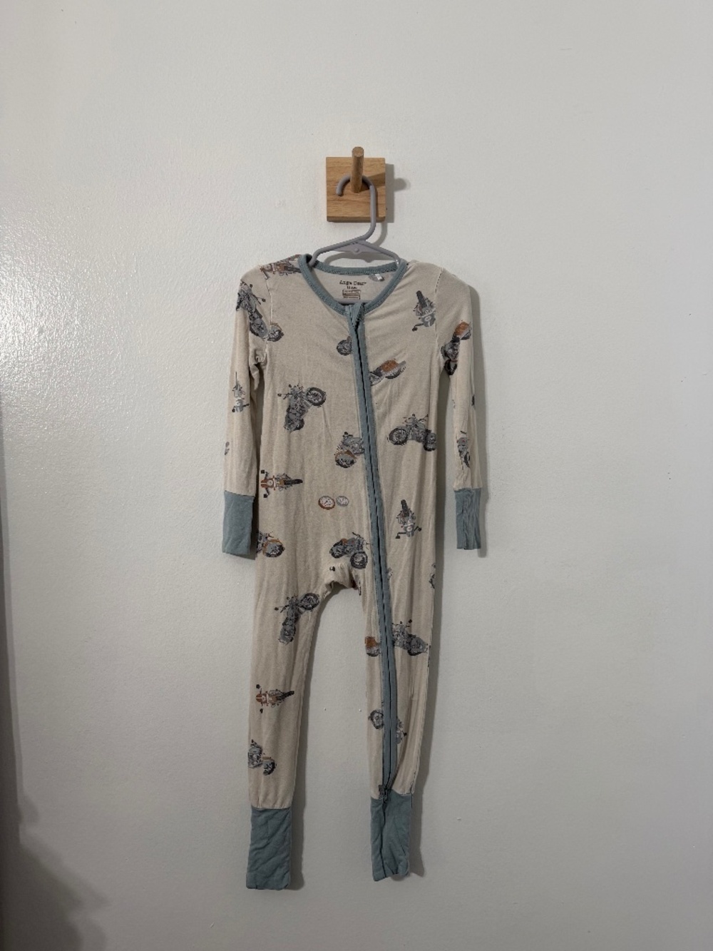 Angel Dear Vintage Motorcycles Bamboo Viscose Zippered Romper 18-24 Months